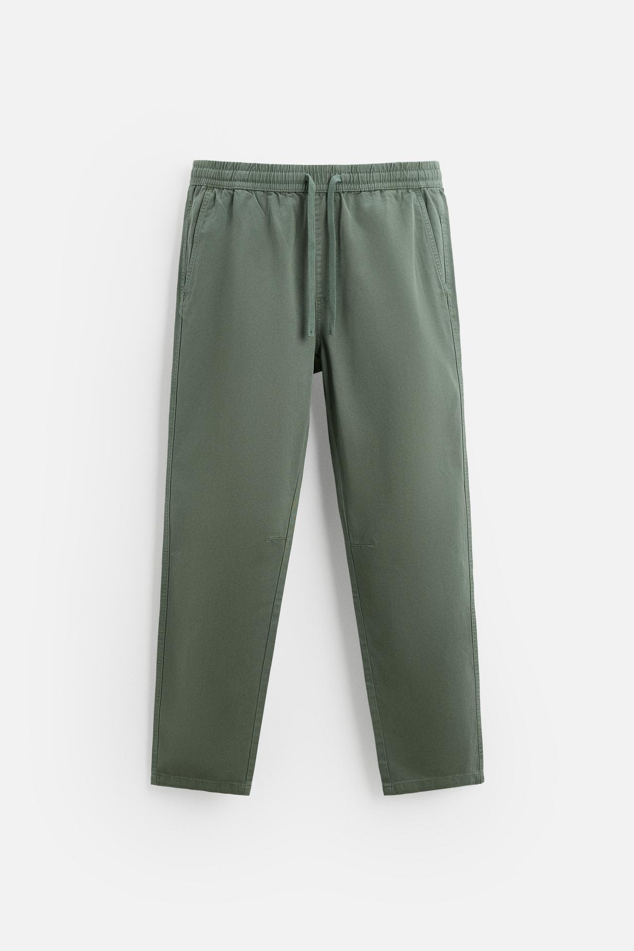 WASHED JOGGER WAIST TROUSERS